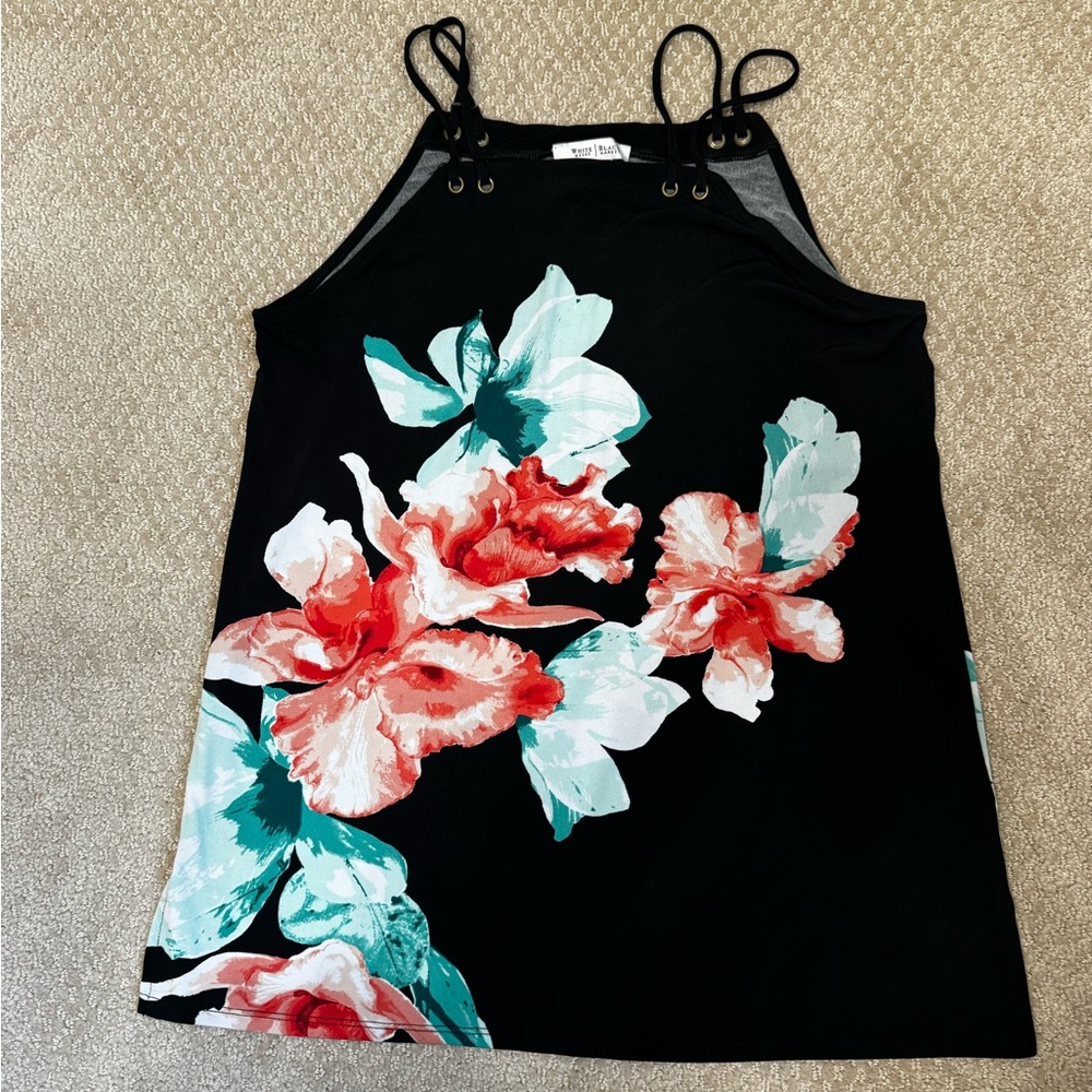 White House Black Market Black and Gray Top